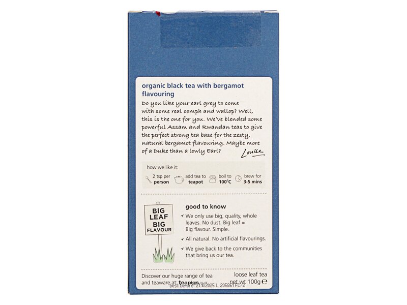 Teapigs Organic Loose Leaf Earl Grey Strong 100g