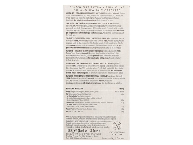 Fine Cheese GF Olive Oil Sea Salt Crackers 100g