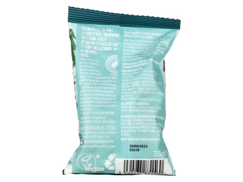 Moo Free White Choccy Snowballs 35g