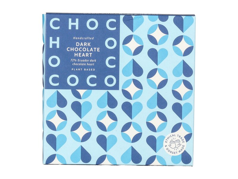 Chococo 72% Dark Chocolate Heart Bar 75g