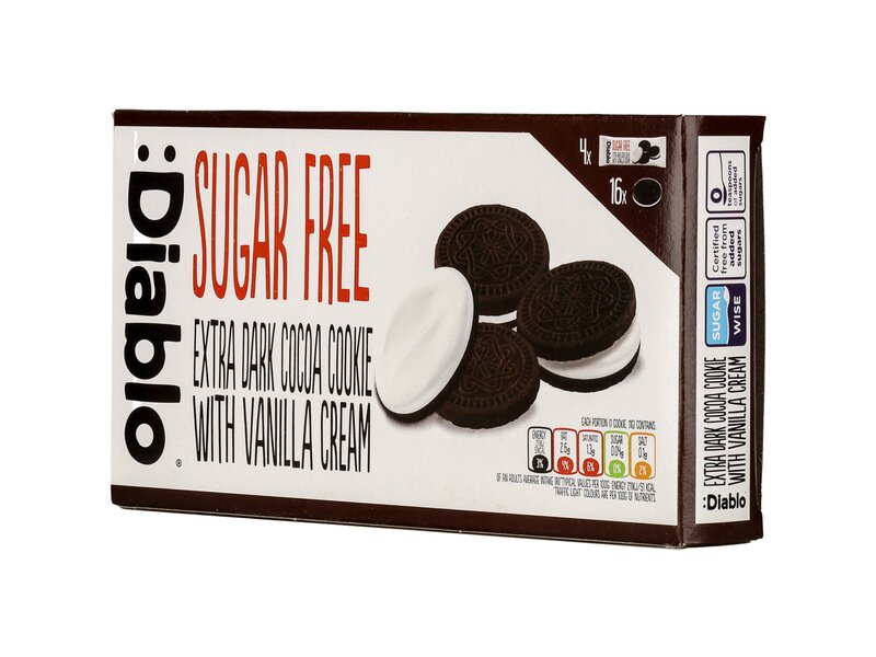 Diablo Cookies Extra Dark with Vanilla Cream SFree 176g