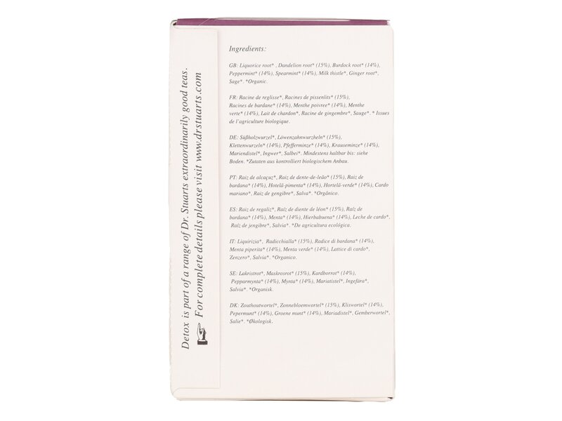 Dr Stuart's Organic Caffeine Free Detox tea 15 filter 26g
