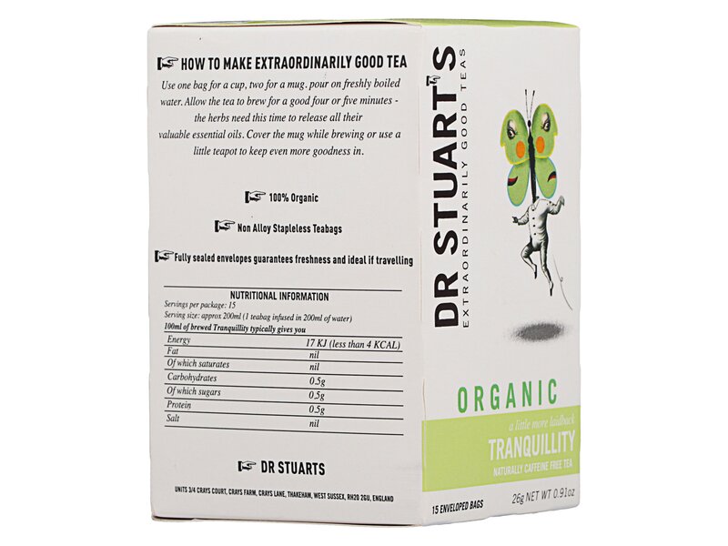 Dr Stuart's Organic Caffeine Free Tranquillity Tea 15 filter 26g