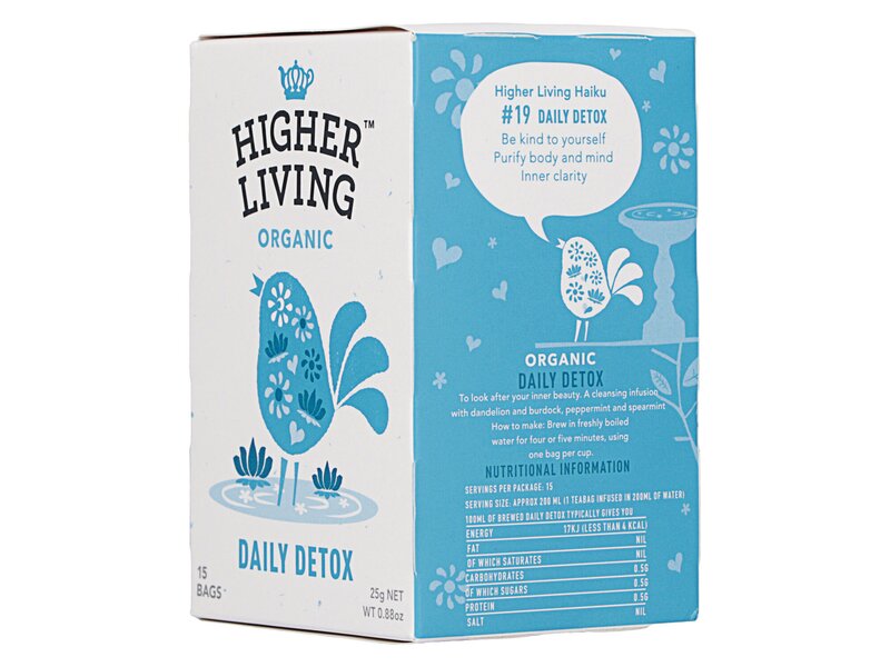 Higher Living Organic Daily Detox Tea 15 filter 25g