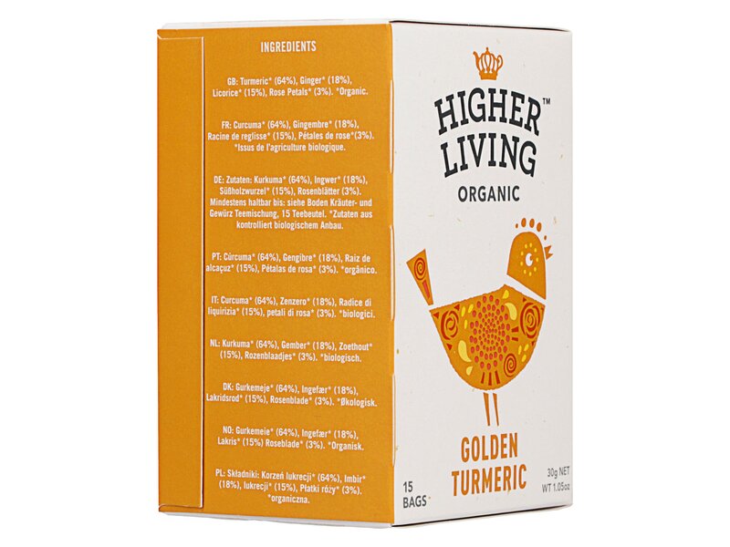 Higher Living Organic Golden Turmeric Tea 15 filter 30g