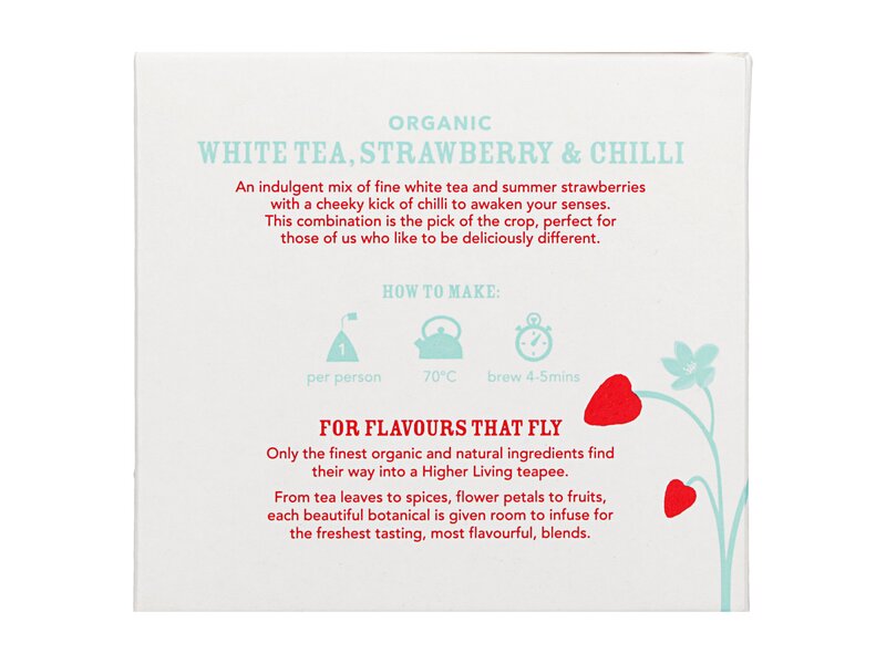 Higher Living Organic White Strawberry Chilli Tea 20 filter 40g