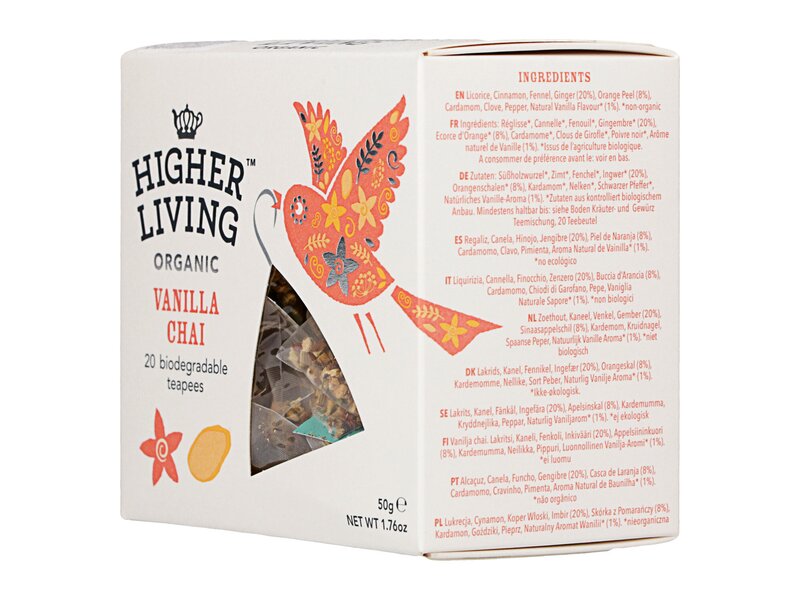 Higher Living Organic Vanilla Chai 20 filter 50g