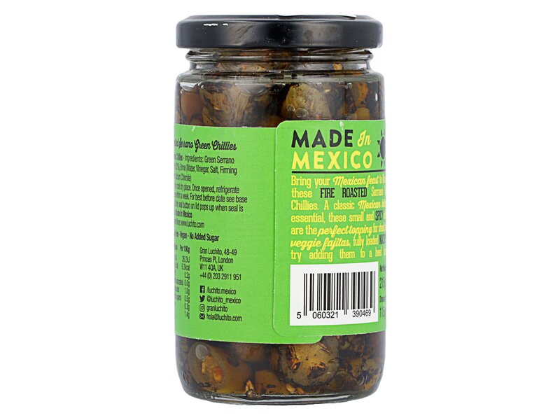 Gran Luchito Roasted Serrano Green Chillies 215g