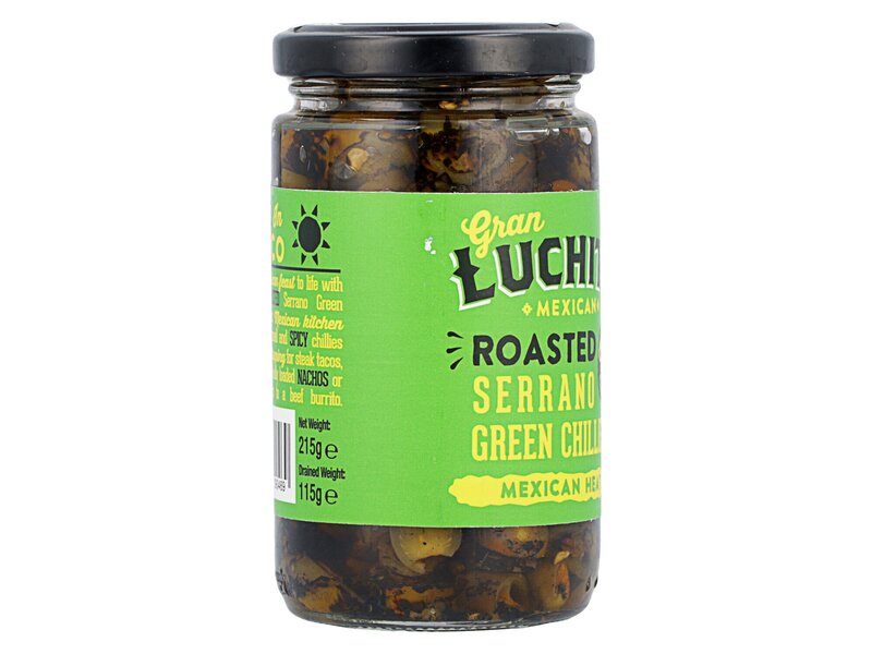 Gran Luchito Roasted Serrano Green Chillies 215g