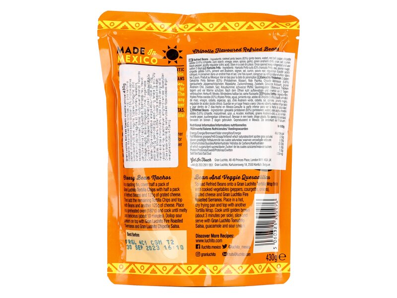 Gran Luchito sült bab füstölt chipotle chilivel 430g