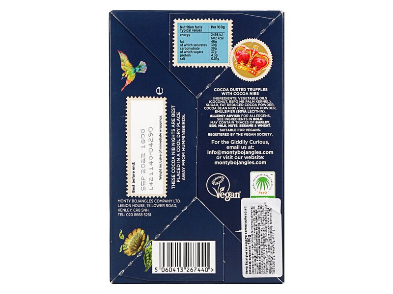 Monty Bojangles Cocoa Nib Nights 180g