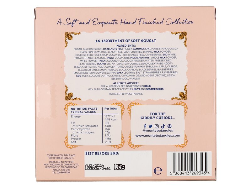 Monty Bojangles Magnificent Luxury Italian Nougat 135g