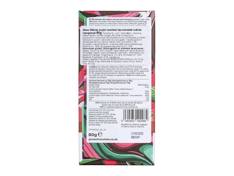 Gnaw Milk Raspberry Mojito 80g