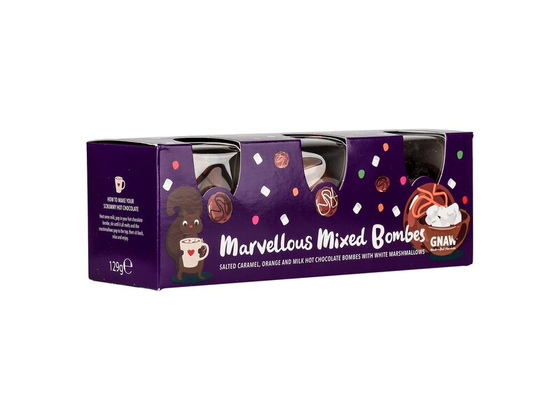 Gnaw Marvellous Mixed Hot Chocolate Bombes Cracker 3 Pack 129g    . 