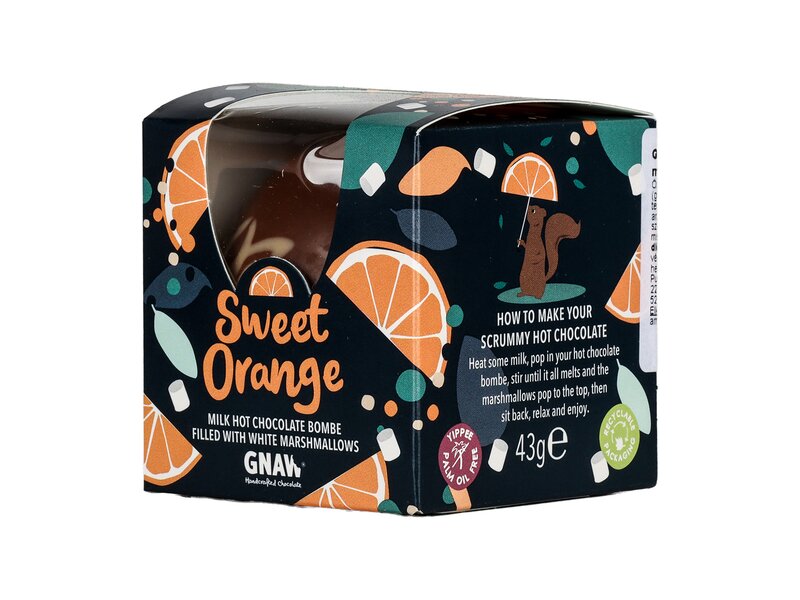 Gnaw Sweet Orange Milk Hot Choc Bombe 43g