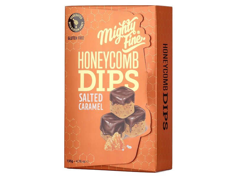 Mighty Fine salted caramel honeycomb dips 135g