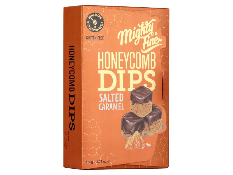 Mighty Fine salted caramel honeycomb dips 135g