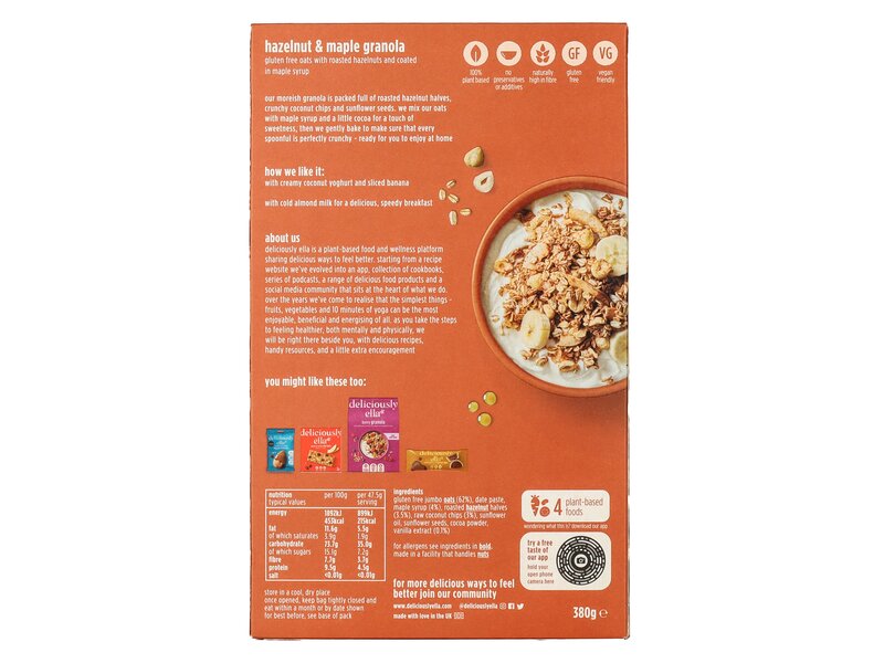Deliciously Ella hazelnut & maple granola 380g