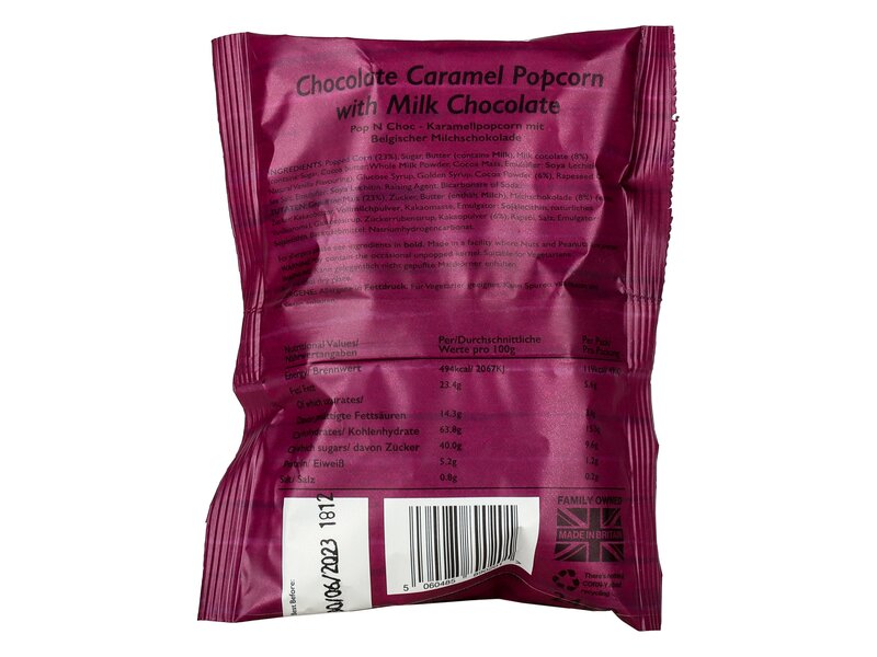 Popcorn Shed Pop'N'Choc Chocolate Caramel Popcorn with milk chocolate 24g