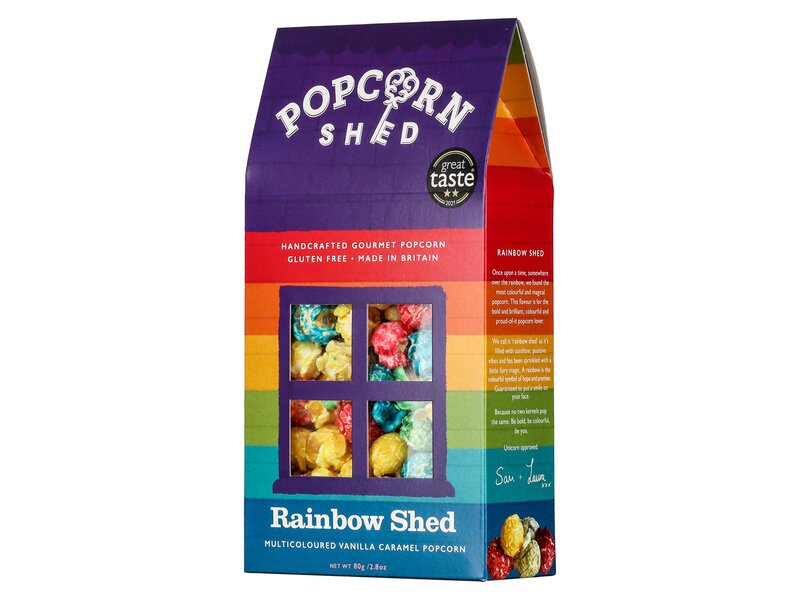 Popcorn Shed Rainbow Multicoloured Vanilla Caramel Popcorn 80g