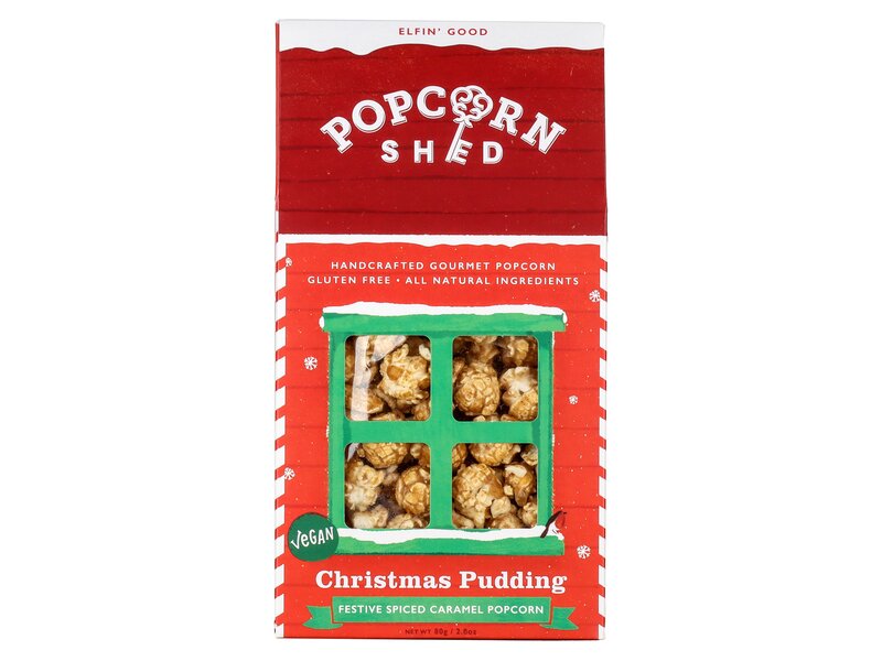 Popcorn Shed Christmas Pudding Festive Spiced Caramel Popcorn 80g