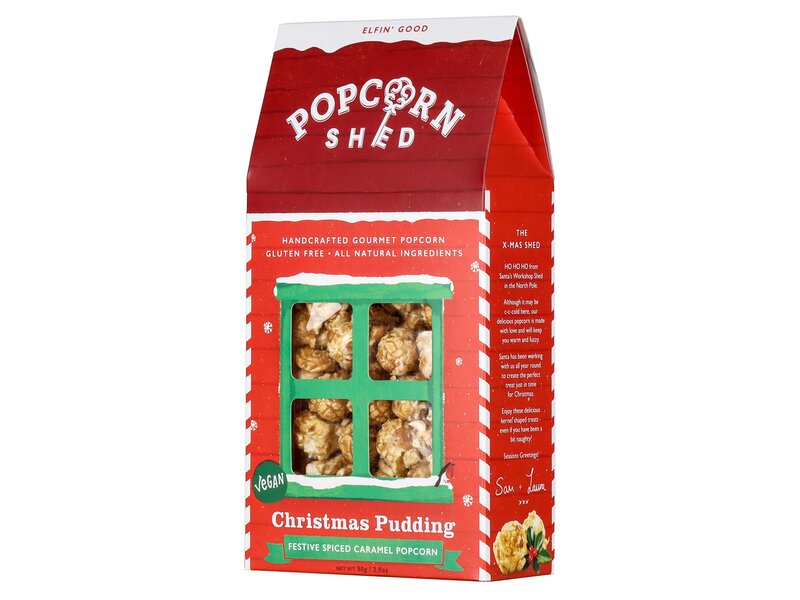 Popcorn Shed Christmas Pudding Festive Spiced Caramel Popcorn 80g