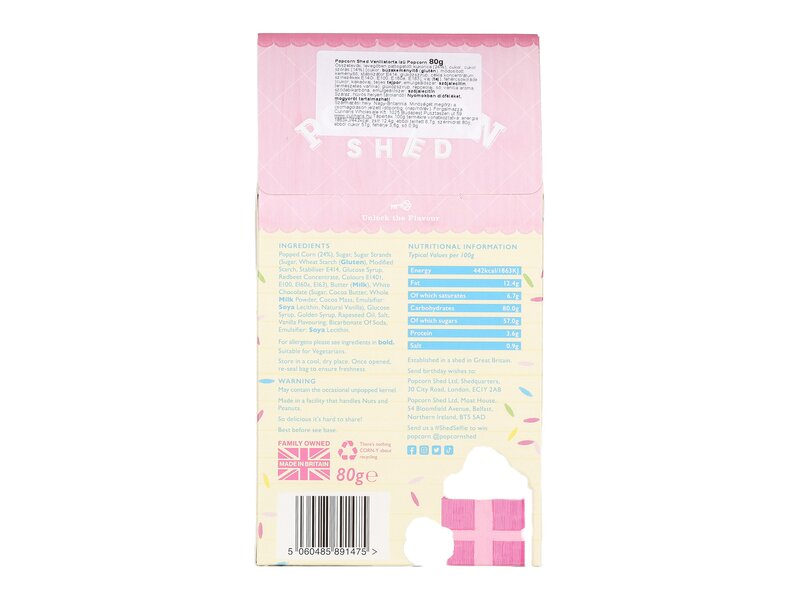 Popcorn Shed Vaníliatorta ízesítésű popcorn 80g