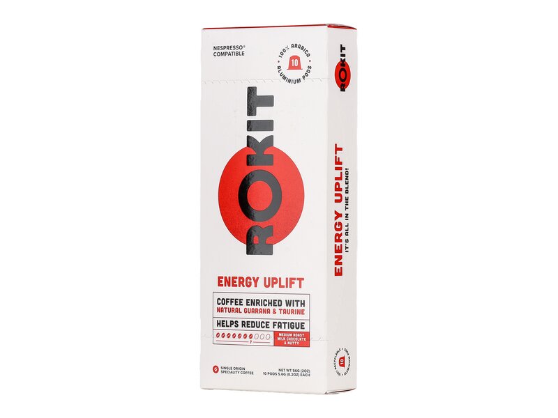 Rokit Energy Uplift Guaranával és taurinnal dúsított őrölt pörköltkávé Nescafé kompatibilis kapszulában 10db 56g