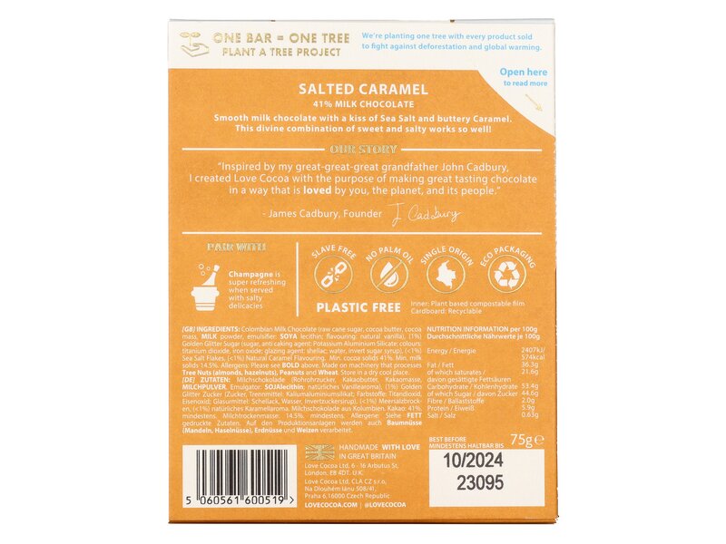 Cocoa Salted Caramel Milk chocolate 41% 75g