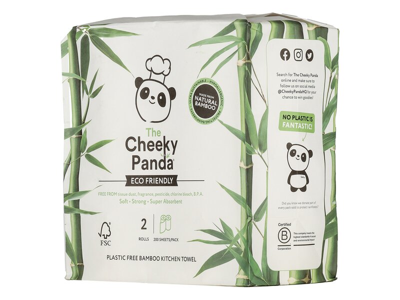 Cheeky Panda műanyagmentes bambusz konyharuha 2 tekercs