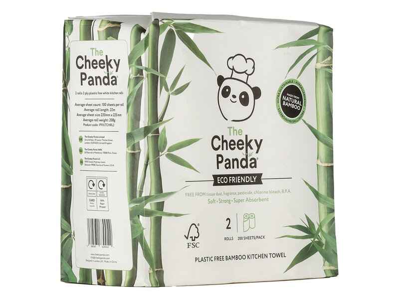 Cheeky Panda műanyagmentes bambusz konyharuha 2 tekercs