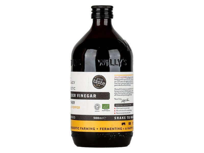 Willy's bio Live Apple Cider Vinegar Turmeric & Black Pepper 500ml