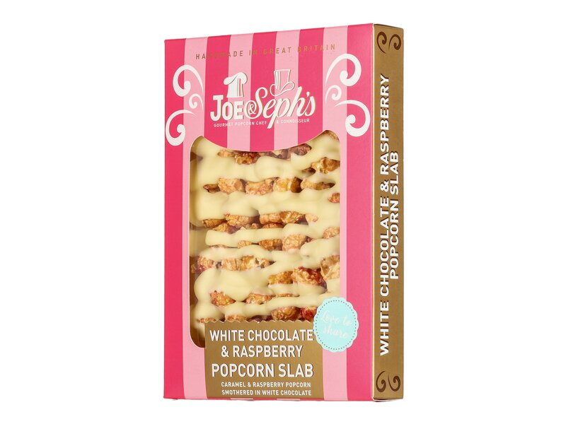 Joe & Seph’s White Chocolate & Raspberry Popcorn Slab 115g