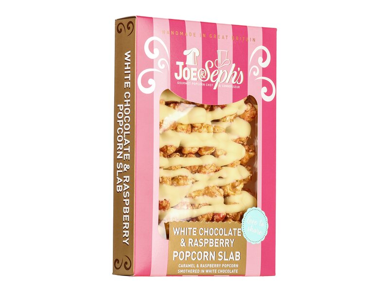 Joe & Seph’s White Chocolate & Raspberry Popcorn Slab 115g