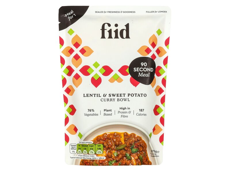 fiid lentil&sweet potato curry bowl 275g