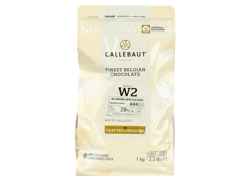 Callebaut W2 28% fehércsokoládé pasztillák 1kg