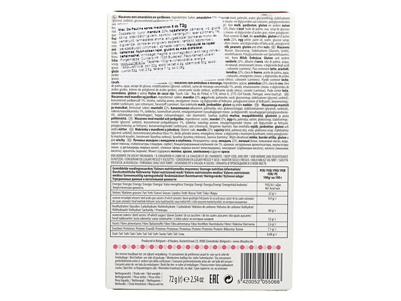 Macarons de Pauline fraise 6db 72g