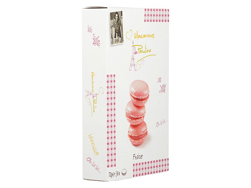 Macarons de Pauline fraise 6db 72g