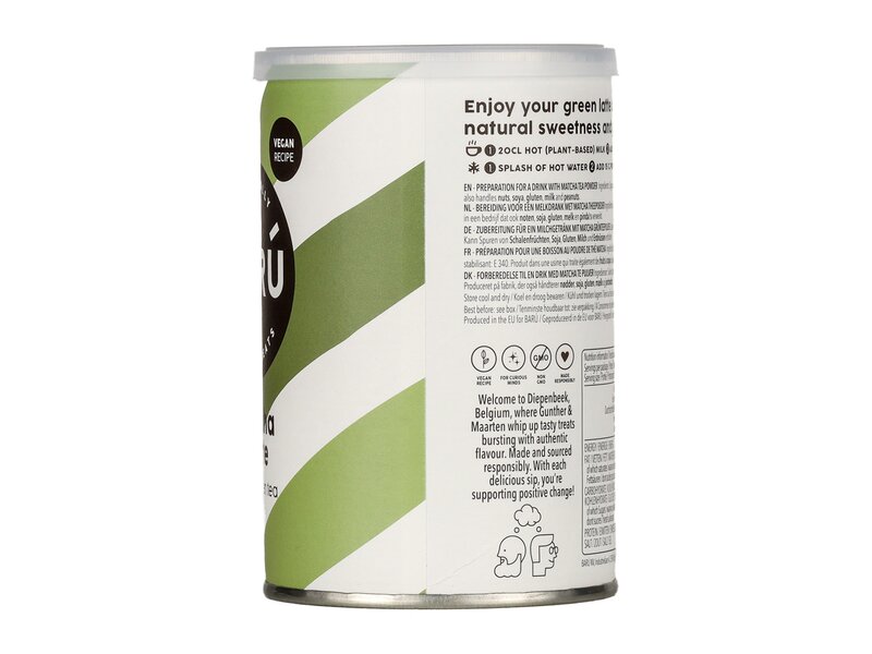 Baru Matcha Latte Zöldtea-porral ízesített forróital-por 250g