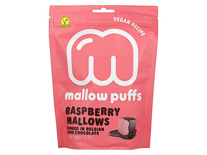 Baru Mallow Puffs Raspberry Mallows in Dark Chocolate 100g