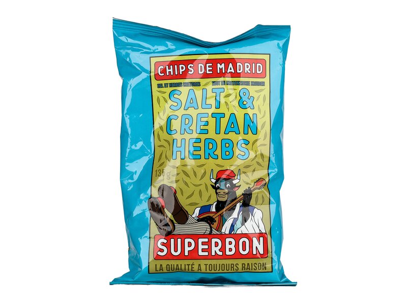 Superbon Chips de Madrid Krétai fűszerekkel ízesített sós burgonyachips 135g