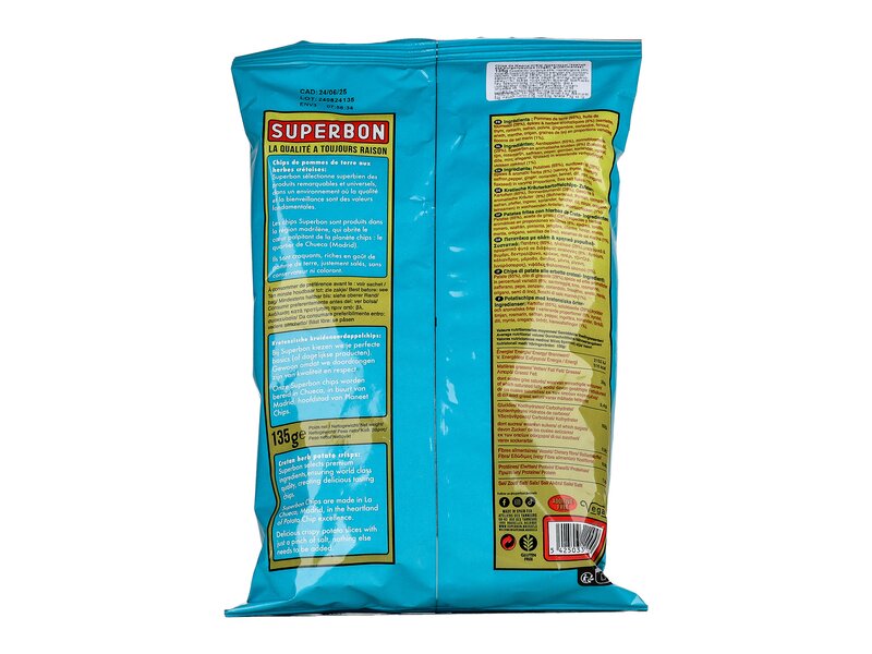 Superbon Chips de Madrid Krétai fűszerekkel ízesített sós burgonyachips 135g