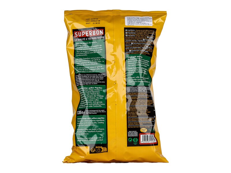 Superbon Chips de Madrid Sárga paprika ízesítésű burgonyachips 135g