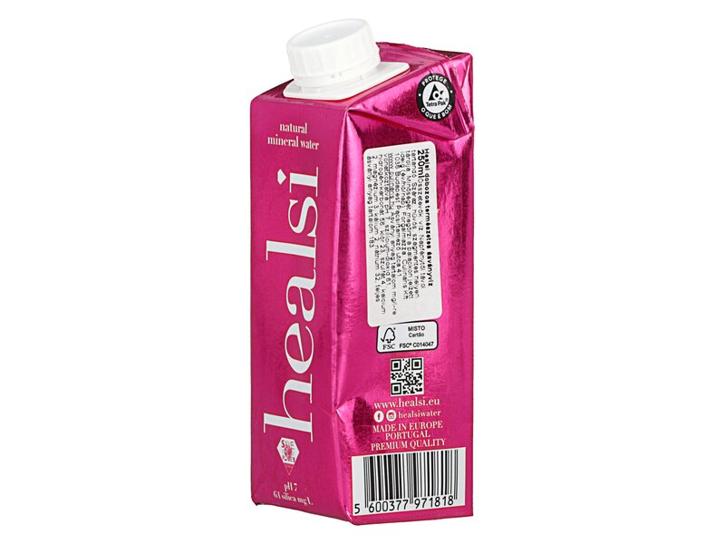 Healsi Natural Mineral Water Box Fuchsia 250ml