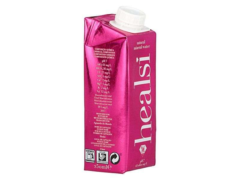 Healsi Natural Mineral Water Box Fuchsia 250ml