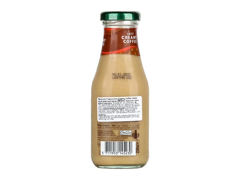 Starbucks Frappuccino Creamy Coffee Valódi kávét tartalmazó tejital 250ml