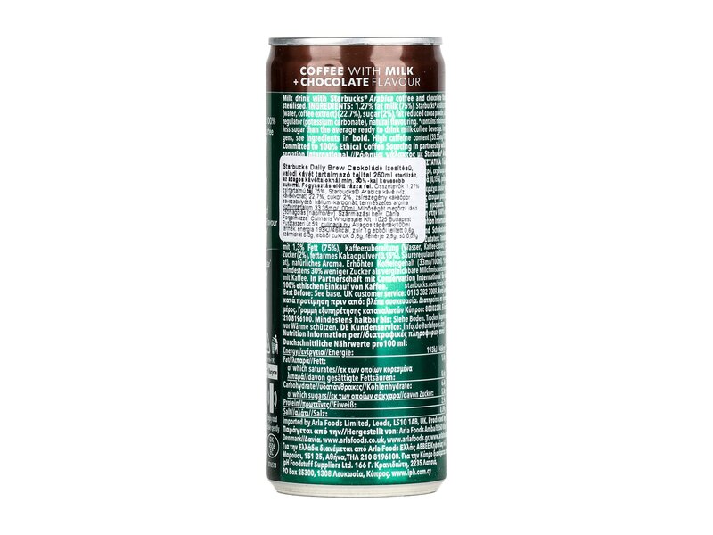 Starbucks Daily Brew Csokoládé ízesítésű, valódi kávét tartalmazó tejital 250ml