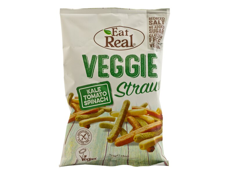 Eat Real Veggie Straw Kale tomato spinach 113g