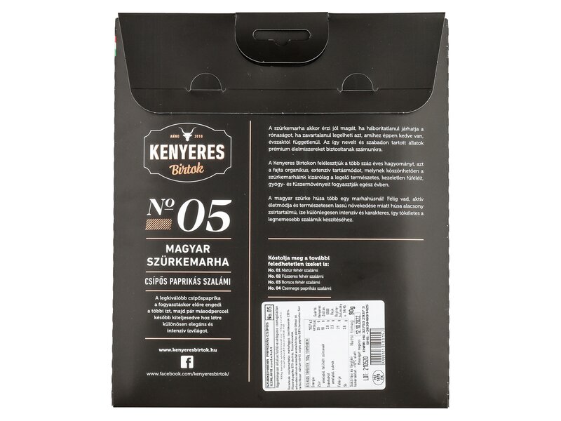 Kenyeres Szürkemarha Csípős Szalámi No5 90g