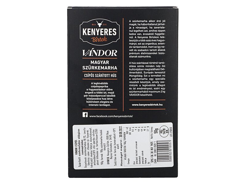 Kenyeres Szürkemarha Csípős Szárított Hús 50g